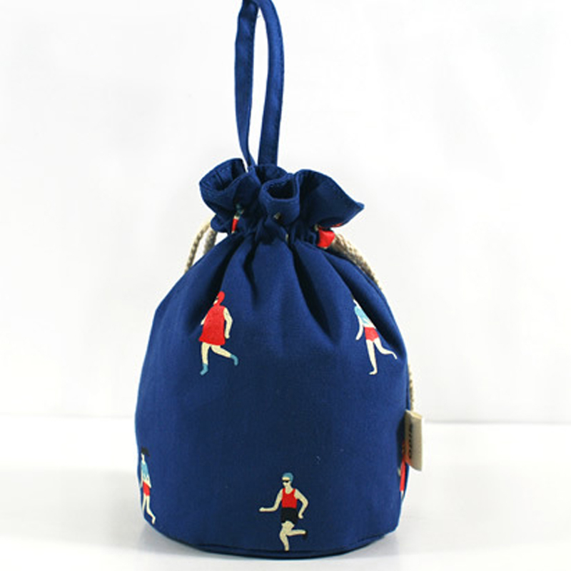 Custom design cotton cosmetic gift packing drawstring pouch bag