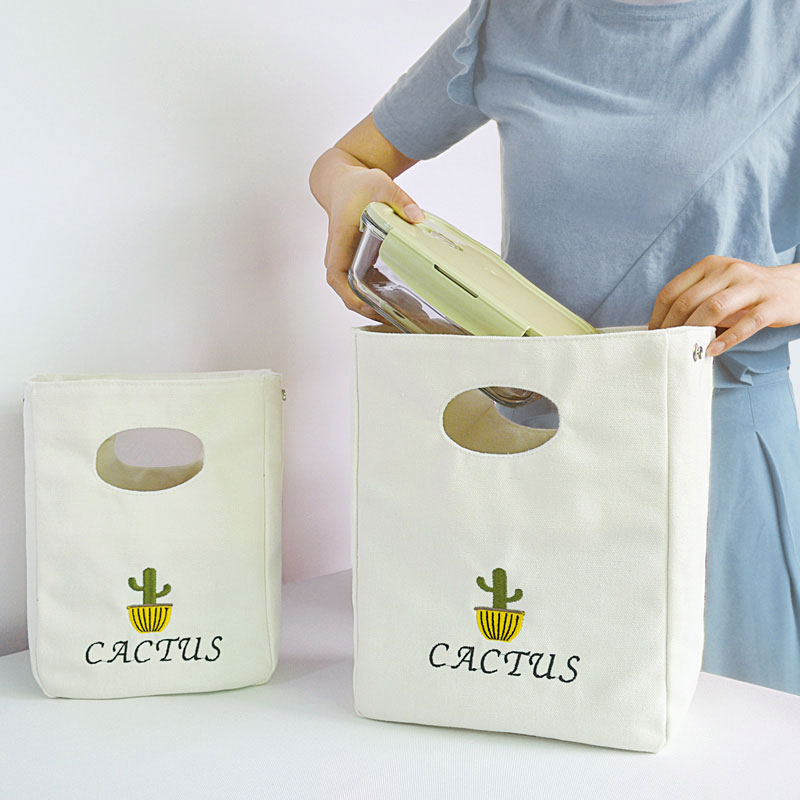 Household portable canvas lunch bag custom