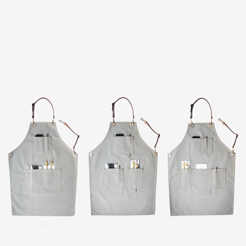 New Style Adjustable Canvas Work Apron with Custom Pockets