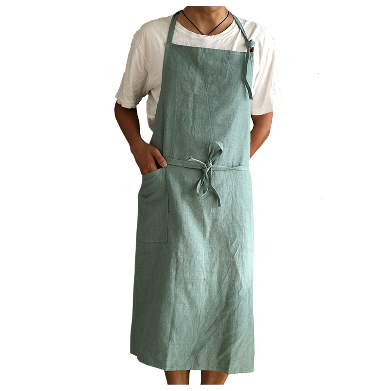 New Popular Linen Fabric Household Kitchen Apron for Men And Women