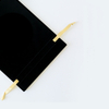Custom black velvet drawstring makeup gift bag for glasses