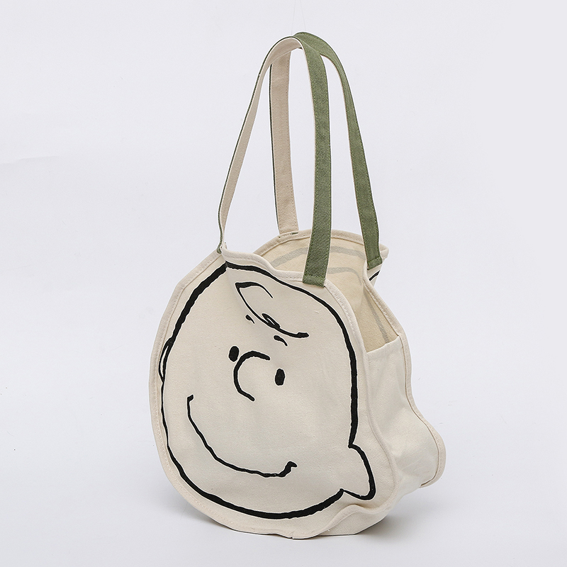 Silk printing cartoon canvas tote bag
