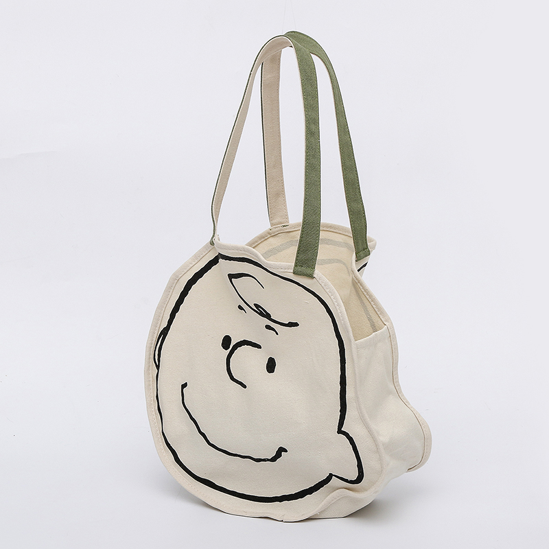 Silk printing cartoon canvas tote bag