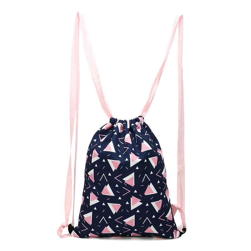 Fashion popular brand new durable recycled canvas drawstring backpack
