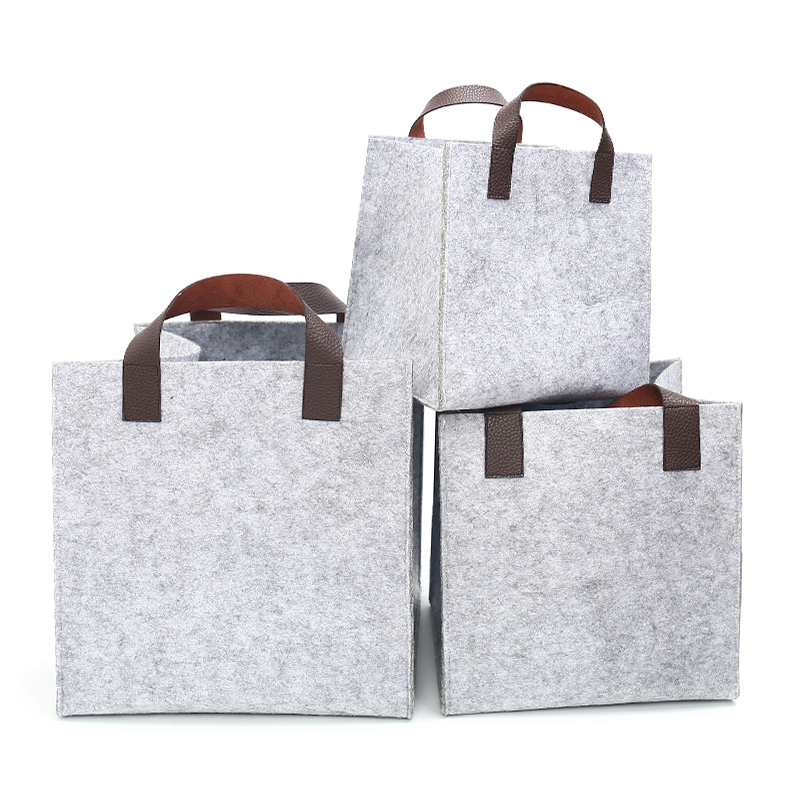 Amazon best selling different sizes customized soft felt shopping bag