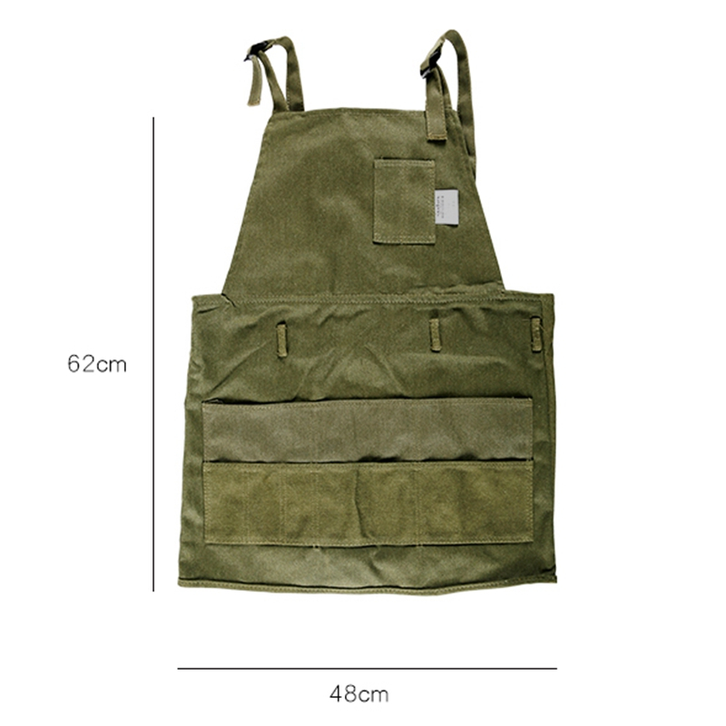 New Concept Thick Durable Cotton Canvas Cloth Acrylic Painting Gouache Watercolor Painter Apron with Many Tool Pockets