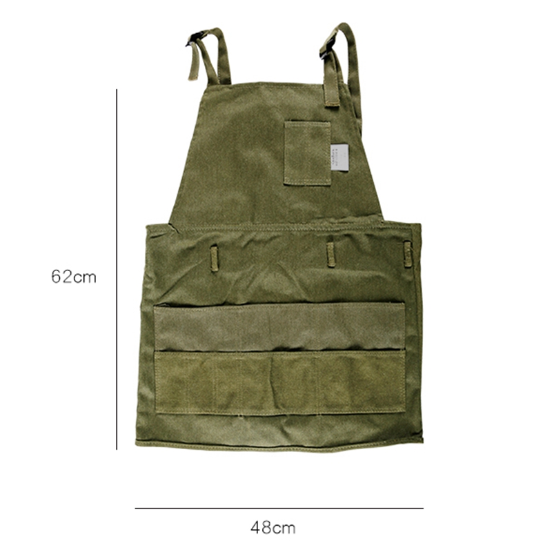 New Concept Thick Durable Cotton Canvas Cloth Acrylic Painting Gouache Watercolor Painter Apron with Many Tool Pockets