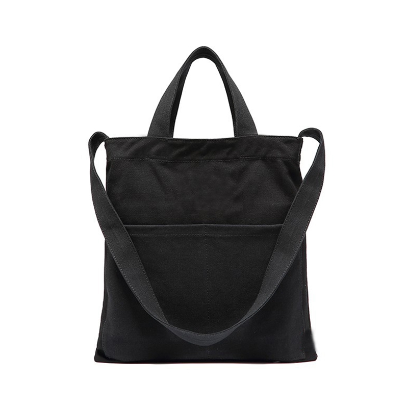 Factory logo custom cotton canvas tote shopping bag for women