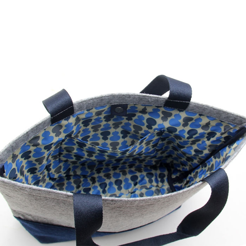 China supply top grade plain design fashional felt shopping bag with low price