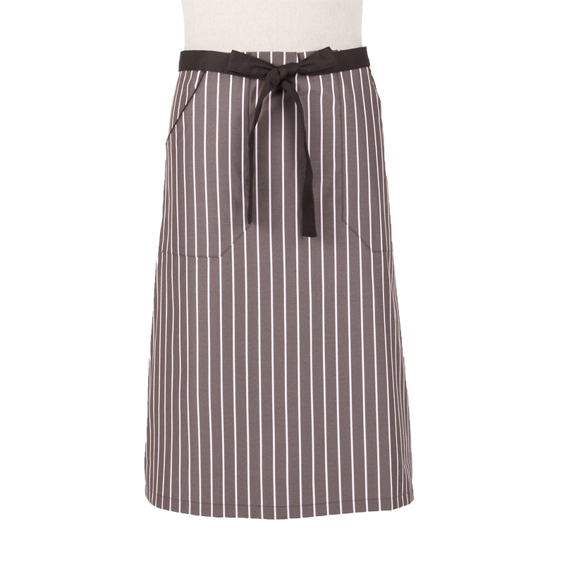 Striped designed new and fashional durable short work cotton apron for waiters