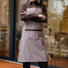 Wholesale good price striped design eco-friendly oil-fouling long cotton apron for kitchen 