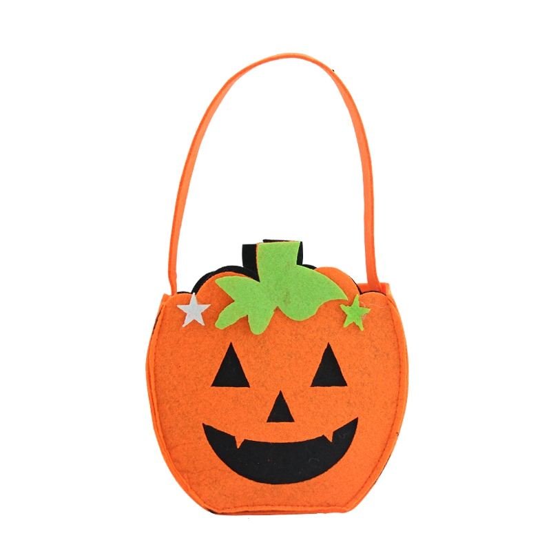 Factory custom Halloween personalized funny felt children's pumpkin tote bag sugar gift felt bag