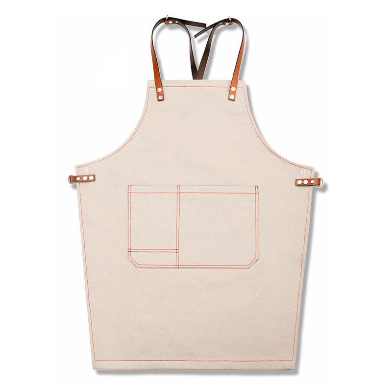 New Design Good Quality Exquisite Canvas Fabric Kitchen Waiter Tea Shop Overalls Barista Barber Apron For Workshop
