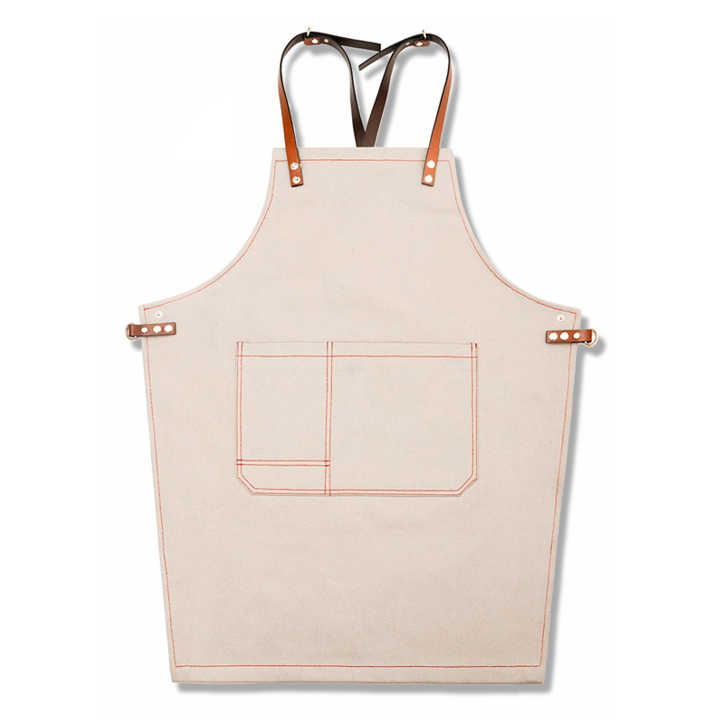 New Design Good Quality Exquisite Canvas Fabric Kitchen Waiter Tea Shop Overalls Barista Barber Apron For Workshop
