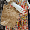 Creative double transparent kraft paper tote shopping bag shoulder bag female