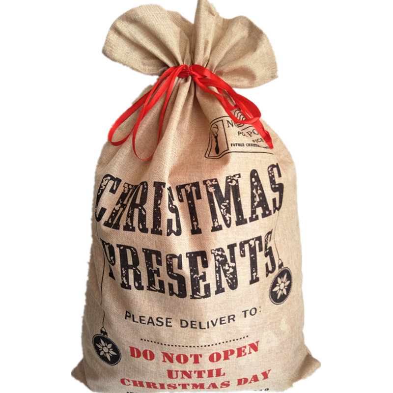 Santa gift bag large drawstring non woven bag