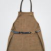 Deep Khaki Canvas Hanging Neck Fashion Men And Women Apron Overalls Coffee Shop Hair Salon Apron LOGO Custom
