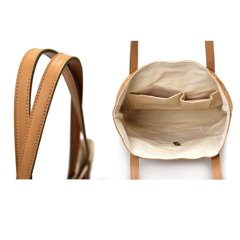 Washed eco friendly tyvek shopping bag cotton linen cloth inner casual tyvek strongshopping tote bag with leather handle