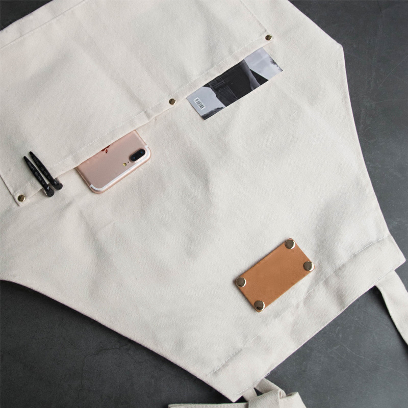 Wholesale Custom Logo White Canvas Household Apron