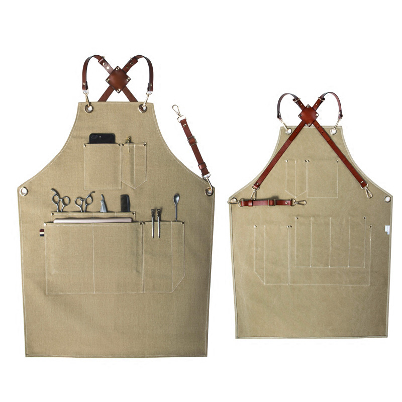 Popular Colorful Superior Canvas Fabric Leather Straps Work Apron