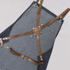 Wholesale Durable Superior Denim Fabric Work Apron With Leather Straps