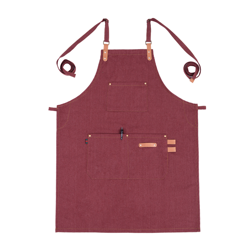 Custom Logo Colorful Fashion Wear-resistant Denim Fabric Vest Style Apron for Workshop Barista Barber Adults Use