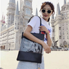 Standard size ins street fashion casual pu material and pvc material splice women shoulder bag with leather inner pocket