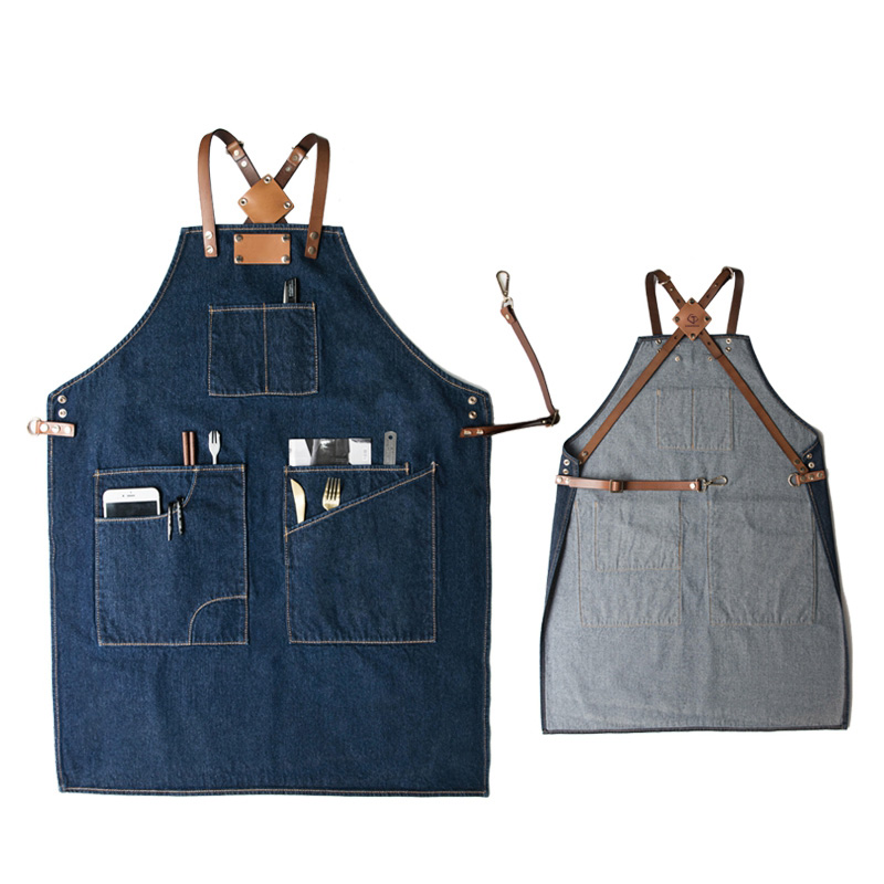Wholesale Hot-selling Blue Denim Fabric Barbershop Jeans Work Apron