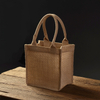 Natural fabric eco friendly breathable jute tote shopping bag 