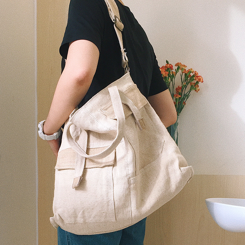 Thick wear-resistant high quality new product linen tote shopping bag custom with adjustable strap