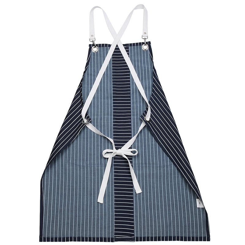 Factory Custom Wholesale Superior Chef Overalls Striped Denim Apron for Restaurant Cafe Waiter Or Waitress