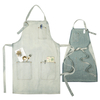 New style washed cotton material soft and fine color fastness kitchen cooking canvas denim apron