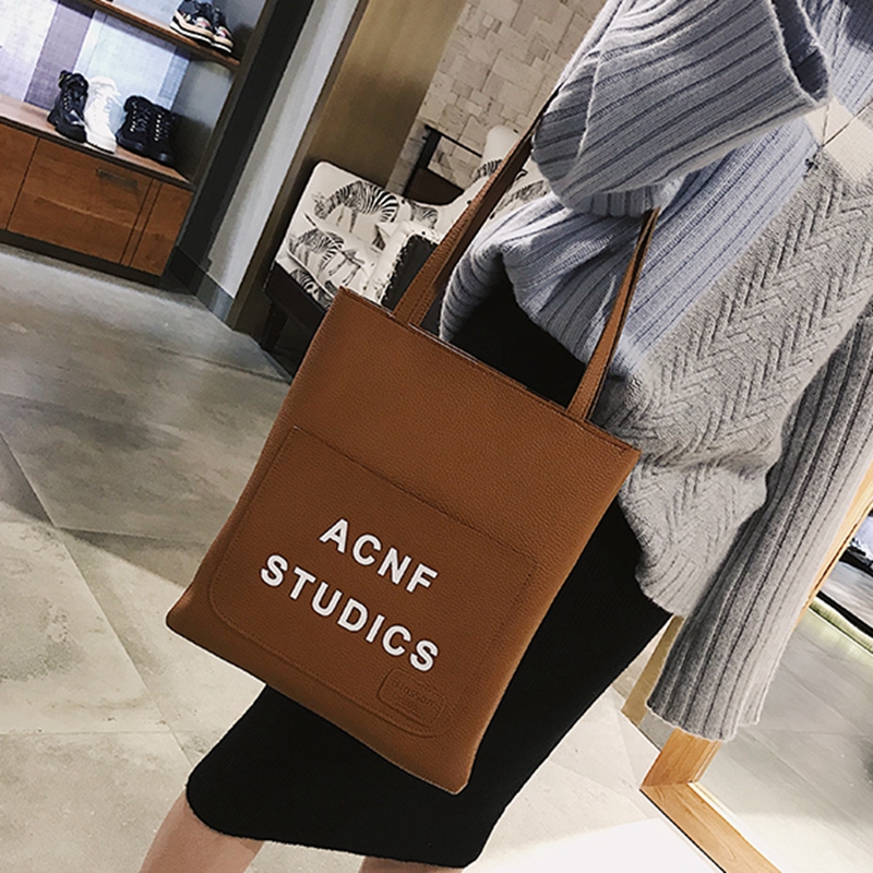 Fashion casual lightweight practical reusable women pu leather tote shoulder bag with China Supplier