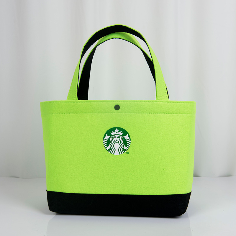 Popular handbag logo printed customized shopping felt tote bags