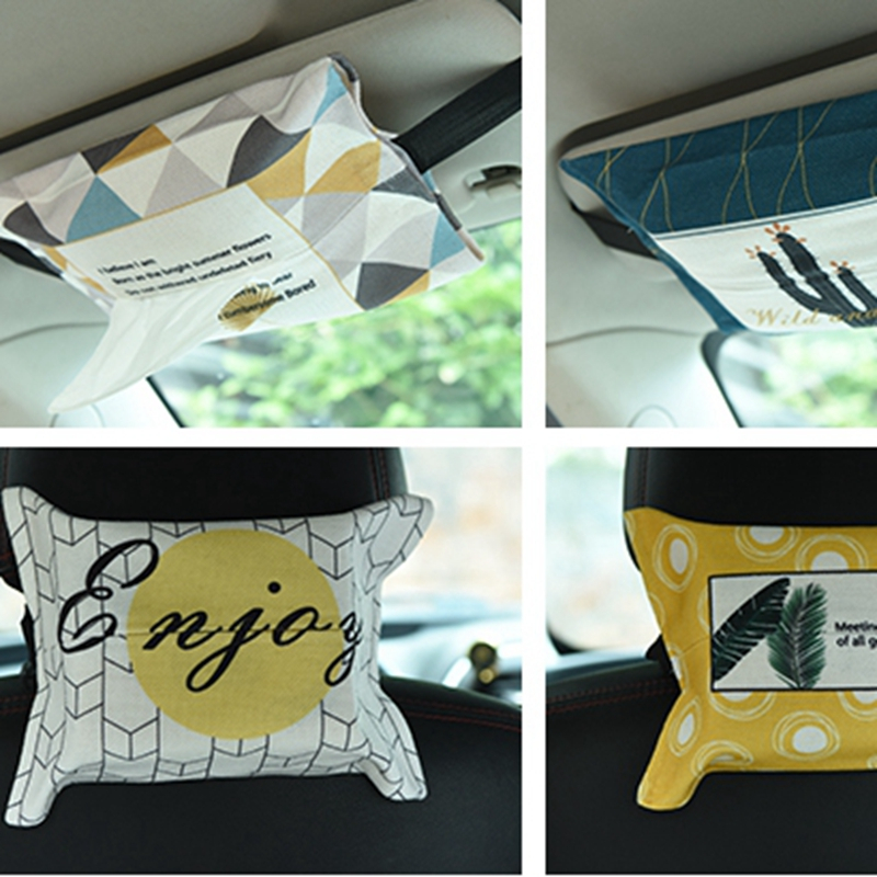 Car tissue box ins style receive cloth tissue bag chair back suspension and sun shield tissue bags