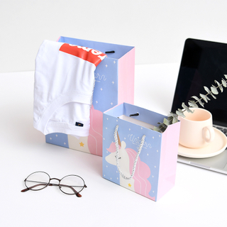 custom luxury printed paper shopping bag with rope handle gift bags