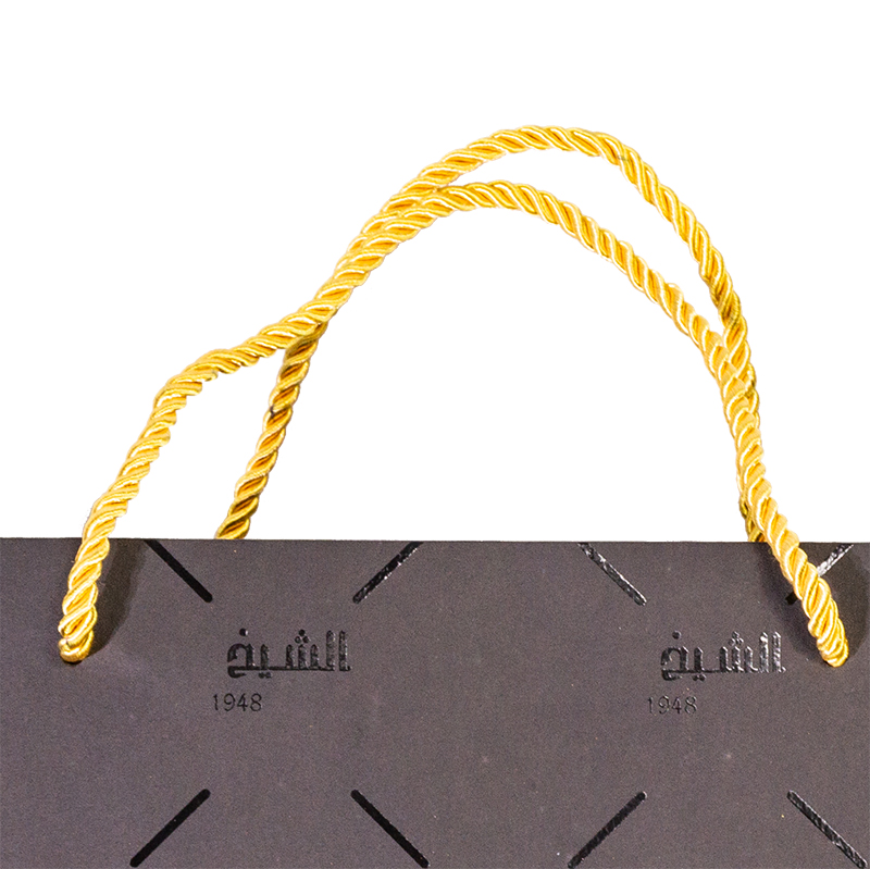 High-quality strong load-bearing gold screen printing uv craft black cardboard paper bag for bulk wholesale