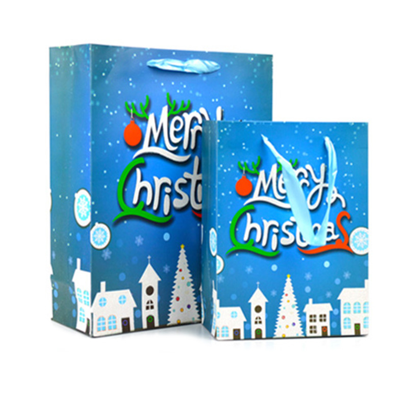 Wholesale custom shopping bag cheap merry christmas paper gift bag