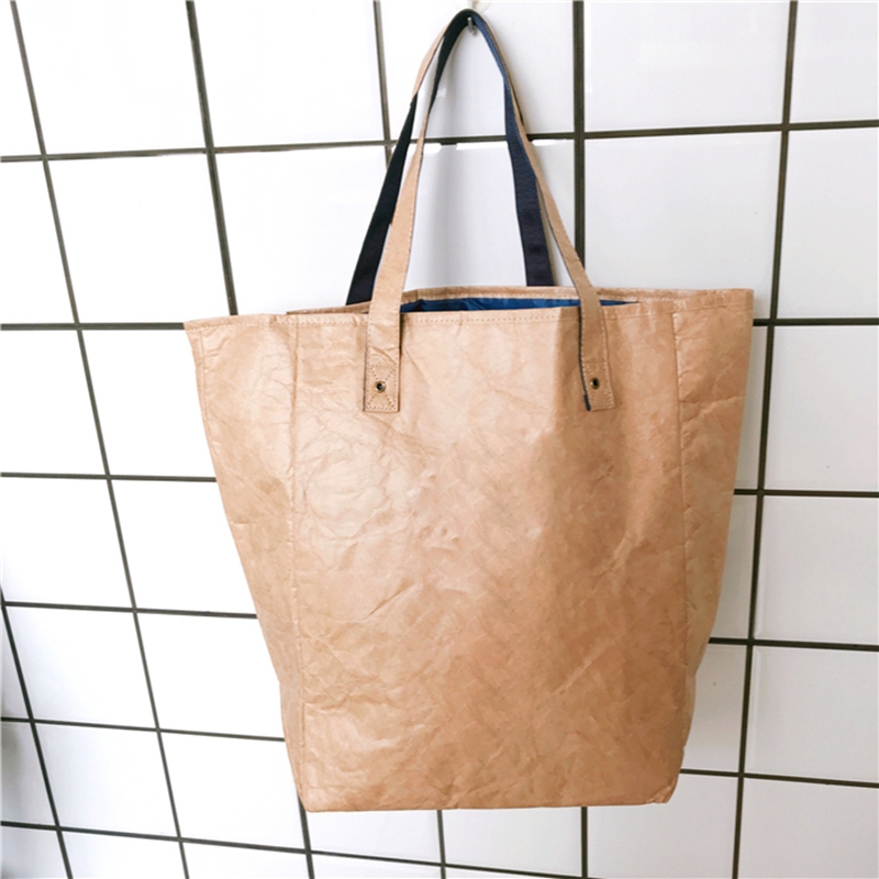Fashion Vintage Brown DuPont Paper Tyvek Waterproof Large Single Tote Bag