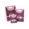 Shopping package foldable paper gift bag with ribbon bow