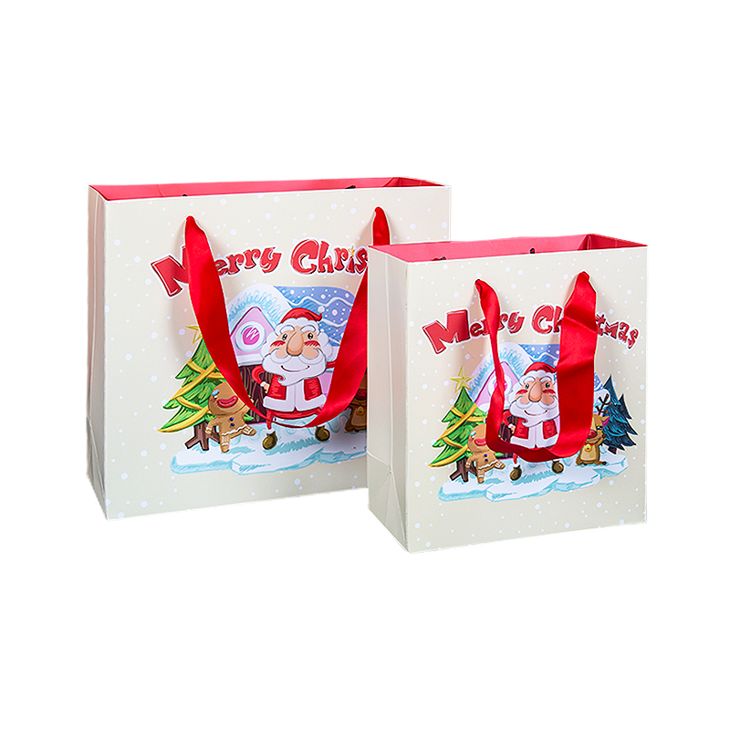 Lovely tree santa claus custom christmas gift paper bag