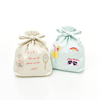 Drawstring cotton wedding party favors bag gift pouches.