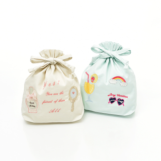 Drawstring cotton wedding party favors bag gift pouches.