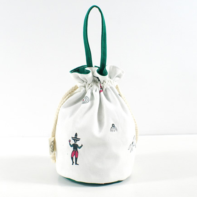 Custom design cotton cosmetic gift packing drawstring pouch bag