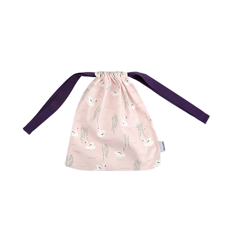 Wholesale custom logo pure cotton drawstring bag jewellery pouches with ribbon