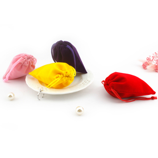Customize wholesale velvet suede small drawstring bag gift jewelry pouch 