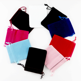 custom velvet jewelry gift drawstring bag pouches
