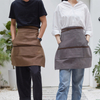 High quality washed canvas fabric half-length apron barista flower shop restaurant tea shop nail waiter apron with low price