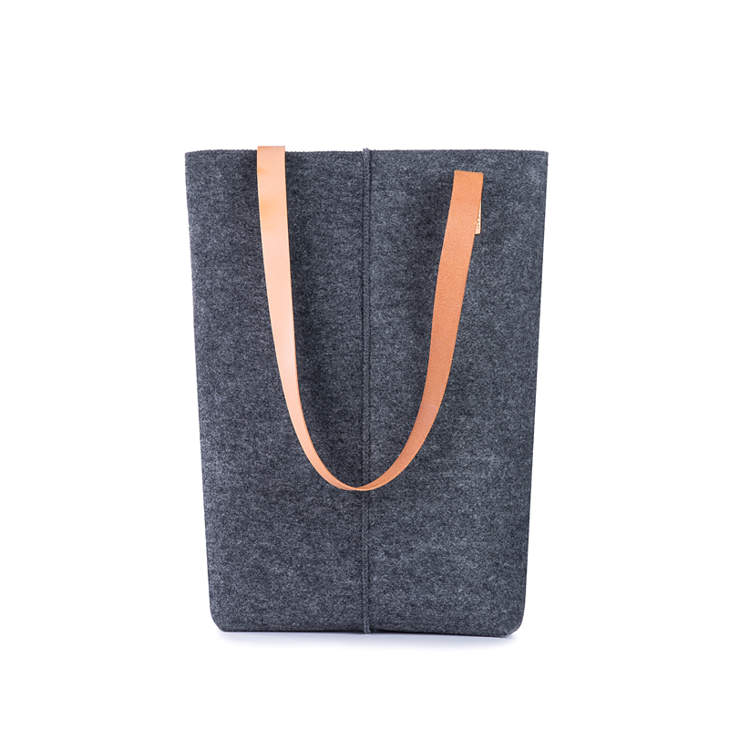 Promotional hand made polyester felt shopping bag lady felt tote bag