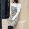 New design beautiful and durable dustproof work cotton canvas apron for sale 